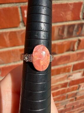 Pink Rhodiscosite Oval Stone Ring - Unbranded
